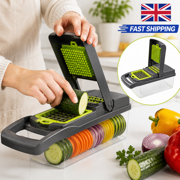 12-in-1 Multifunction Vegetable Chopper & Mandoline Slicer with Container