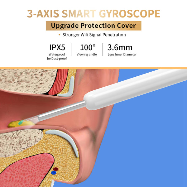 NE3 Ear Cleaner Otoscope Ear Wax Removal Tool With Camera LED Light Wireless